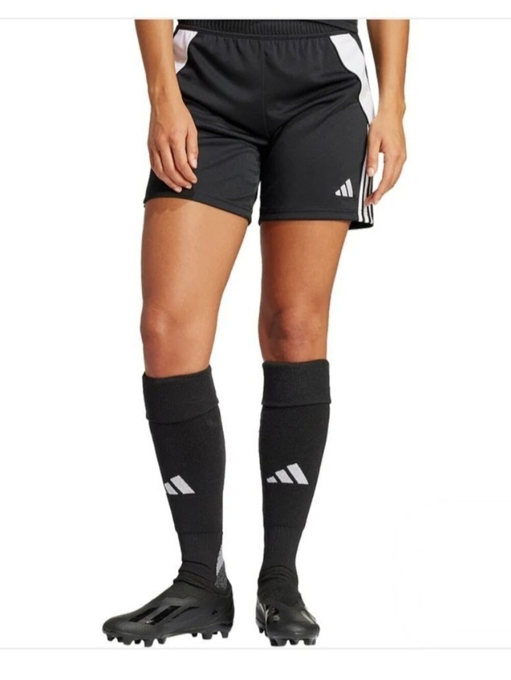 Adidas Womens XL Tiro 24 Soccer Futbol Athletic Black White Shorts IR9374